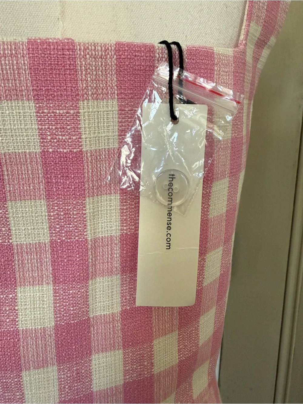 NWT Commense Pink Gingham Two-Piece Crop Top & Shorts Set